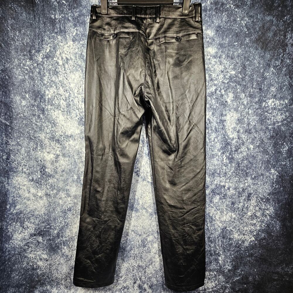 Men's Classic Business Casual Regular-Fit Faux Leather Pants Size 30 Waist